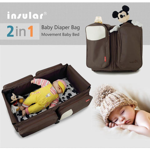 2in1 Baby Diaper Bag Portable Baby Bed - Baby King Stores