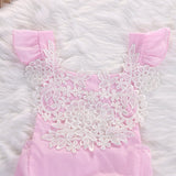Pink Floral Lace Romper - Baby King Stores