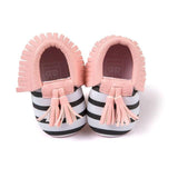 Leather Bow Leather Moccasins - Baby King Stores