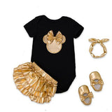 Mickey Baby Girl Clothing Black/White Set 4Pcs - Baby King Stores