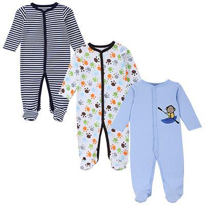 Baby Romper Pyjamas Long Sleeves 3Pcs Set - Baby King Stores