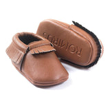 Leather Baby Moccasins Soft Crib Shoes 0-18 Months - Baby King Stores