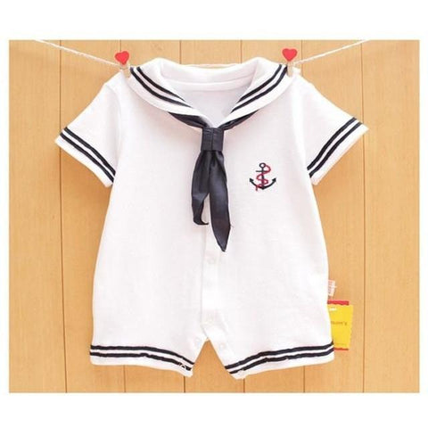 White Navy Sailor Uniforms Short Sleeve - Baby King Stores
