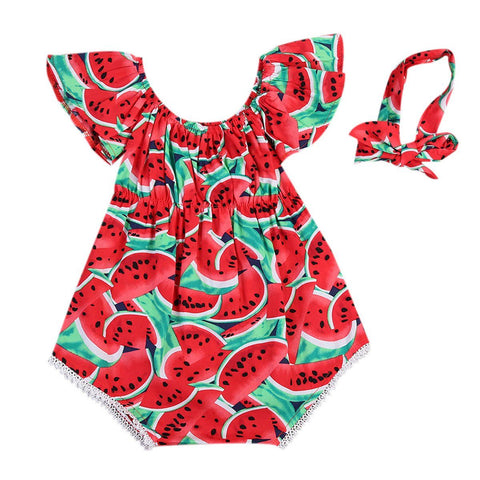 Watermelon Sleeveless Jumpsuit - Baby King Stores