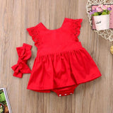 Penelope Red Ruffled Dress - Baby King Stores