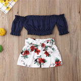 Aphrodite Floral Crop Top Outfit - Baby King Stores