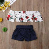 Aphrodite Floral Crop Top Outfit - Baby King Stores